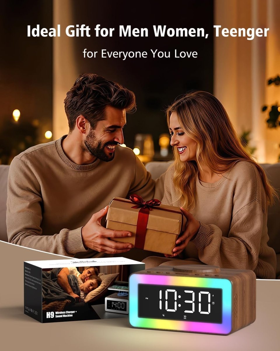Alarm Clock Bedside with Wireless Charger - Arythmos Ena