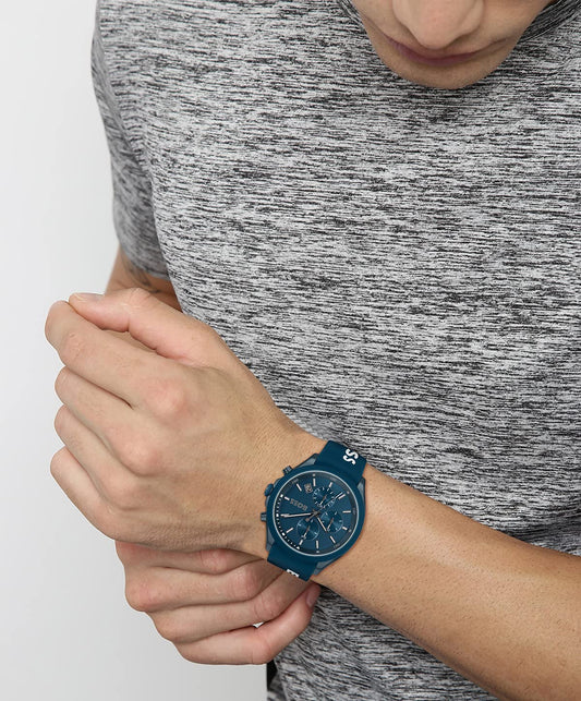 BOSS Men's 44mm Chronograph Quartz Watch Velocity Collection with Silicone Strap