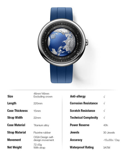 CIGA Watch - Design Mechanical Automatic - Arythmos Ena
