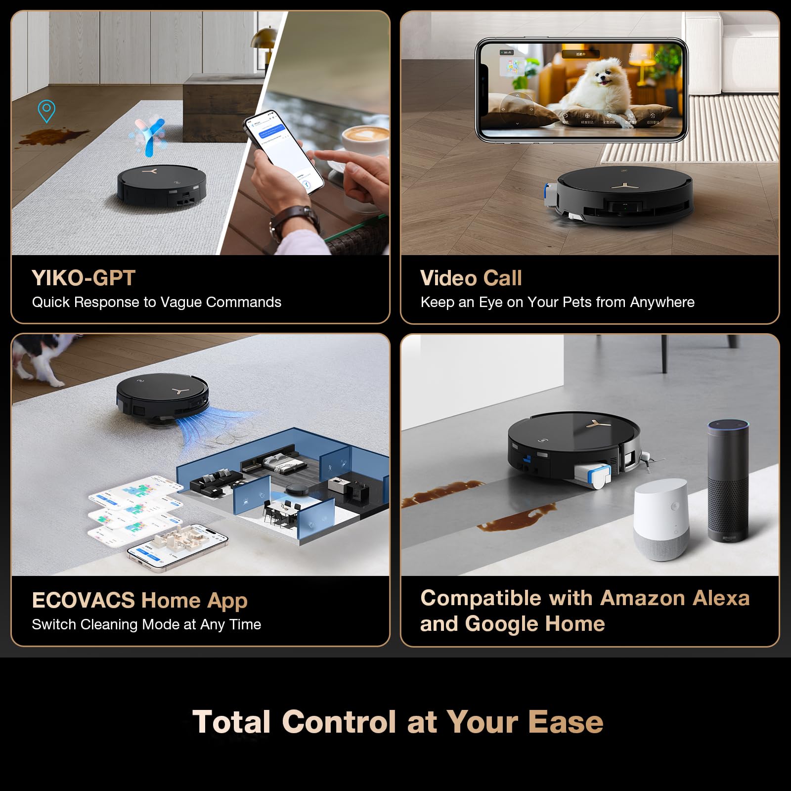 ECOVACS DEEBOT X8 PRO OMNI Robot Vacuum and Mop, 18000Pa, OZMO ROLLER Instant Self - Washing Mopping, 40 - 75℃ Hot Water