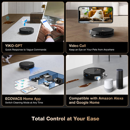 ECOVACS DEEBOT X8 PRO OMNI Robot Vacuum and Mop, 18000Pa, OZMO ROLLER Instant Self - Washing Mopping, 40 - 75℃ Hot Water