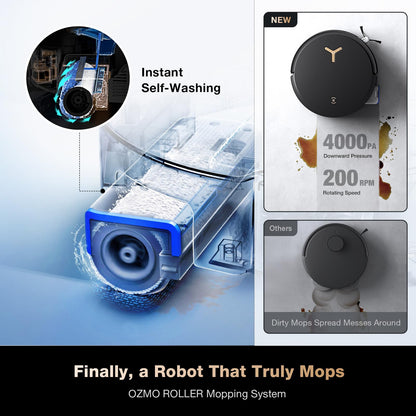 ECOVACS DEEBOT X8 PRO OMNI Robot Vacuum and Mop, 18000Pa, OZMO ROLLER Instant Self - Washing Mopping, 40 - 75℃ Hot Water