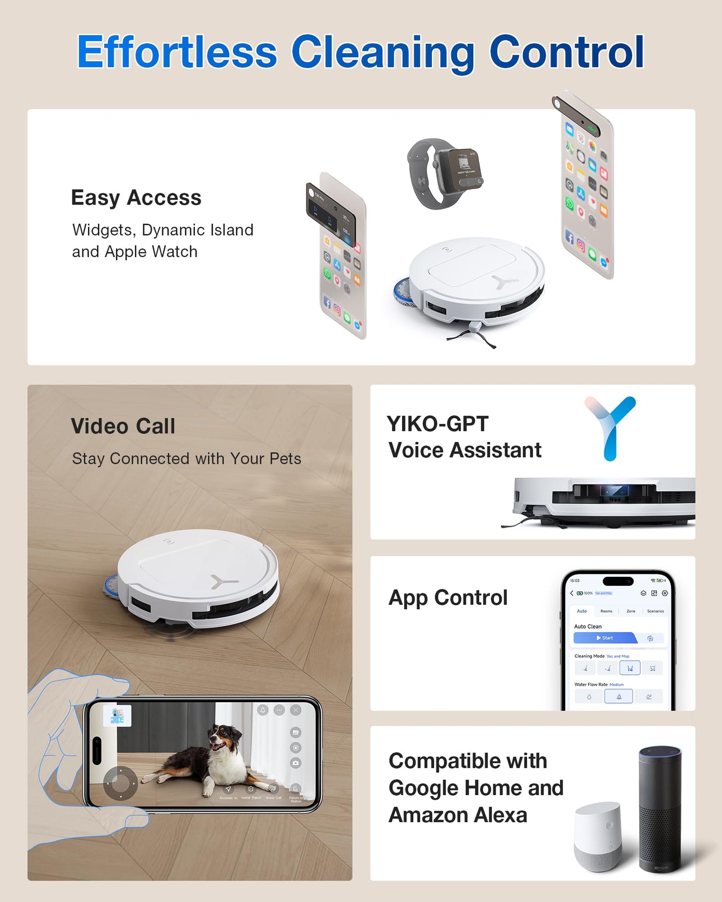 ECOVACS DEEBOT X8 PRO OMNI Robot Vacuum and Mop, 18000Pa, OZMO ROLLER Instant Self - Washing Mopping, 40 - 75℃ Hot Water