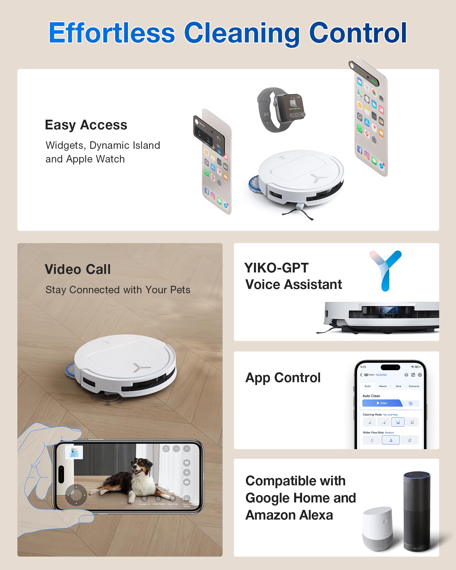 ECOVACS DEEBOT X8 PRO OMNI Robot Vacuum and Mop, 18000Pa, OZMO ROLLER Instant Self - Washing Mopping, 40 - 75℃ Hot Water