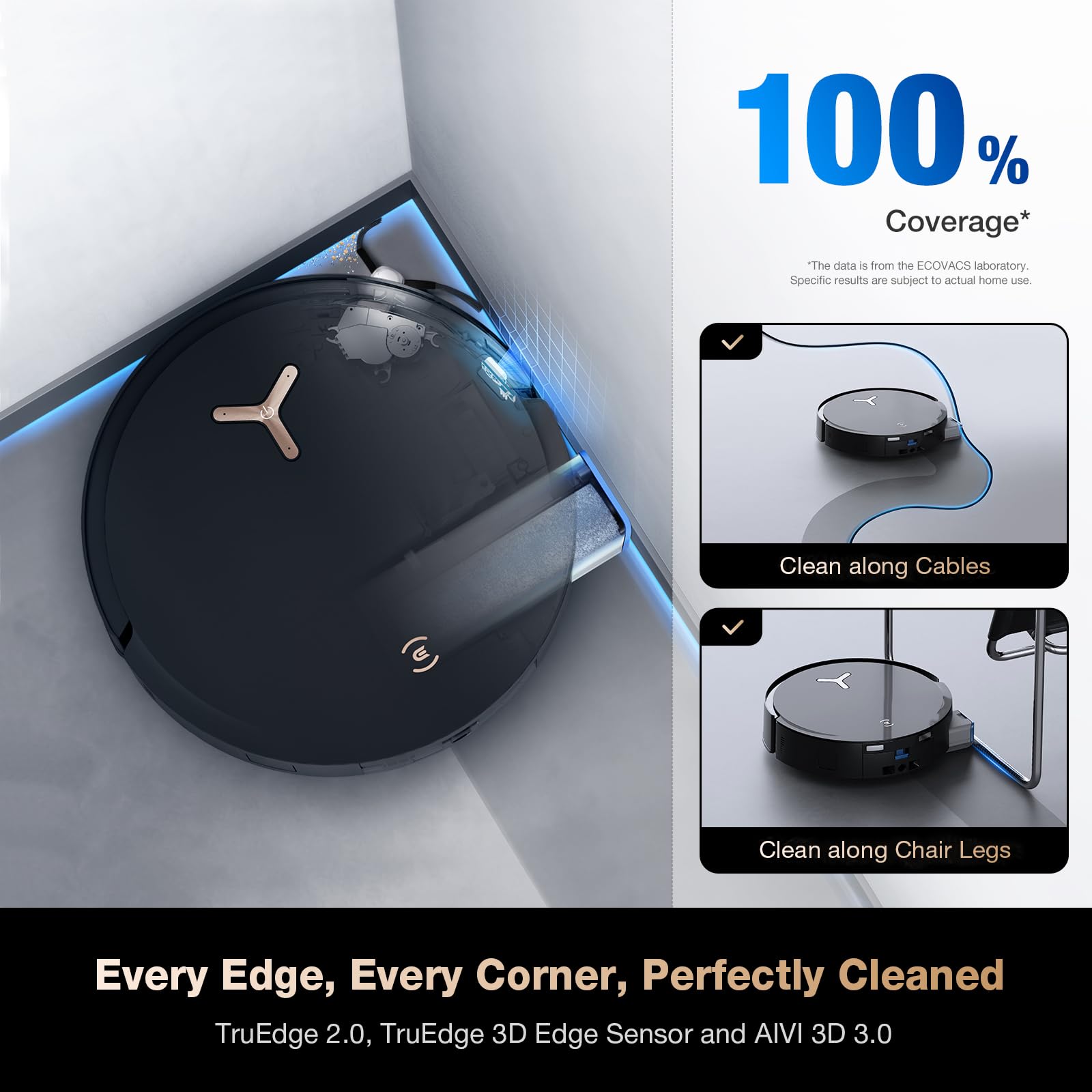 ECOVACS DEEBOT X8 PRO OMNI Robot Vacuum and Mop, 18000Pa, OZMO ROLLER Instant Self - Washing Mopping, 40 - 75℃ Hot Water