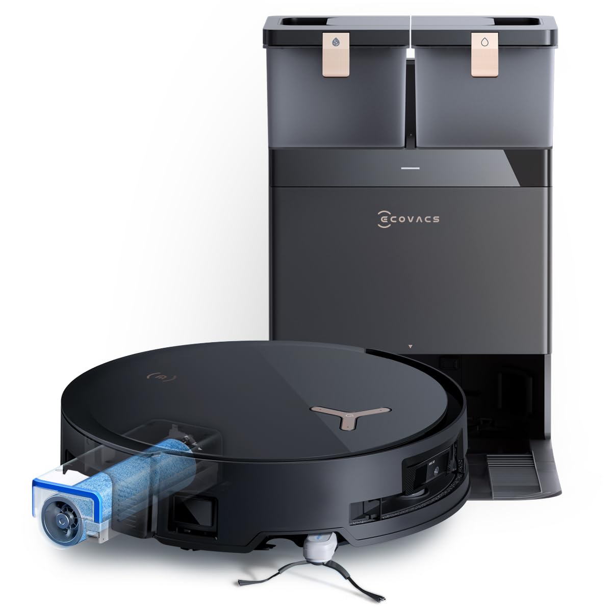 ECOVACS DEEBOT X8 PRO OMNI Robot Vacuum and Mop, 18000Pa, OZMO ROLLER Instant Self - Washing Mopping, 40 - 75℃ Hot