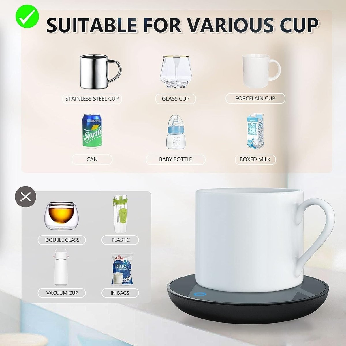 Mug Warmer for Coffee and Tea - Arythmos Ena