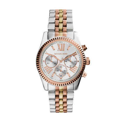 Michael Kors Lexington Watch for Women, Quartz Chronograph Movement with Stainless Steel Strap