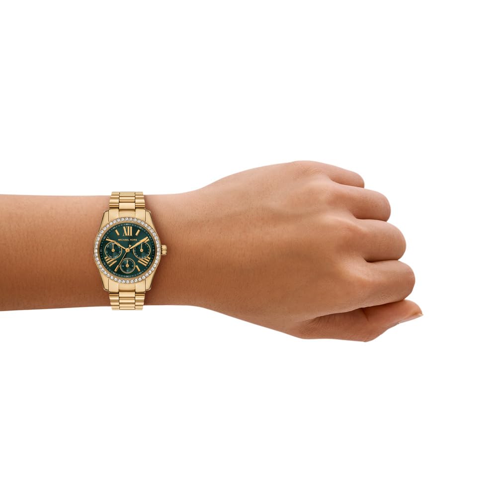 Michael Kors Lexington Watch for Women, Quartz Chronograph Movement with Stainless Steel Strap