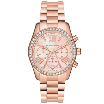 Michael Kors Lexington Watch for Women, Quartz Chronograph Movement with Stainless Steel Strap