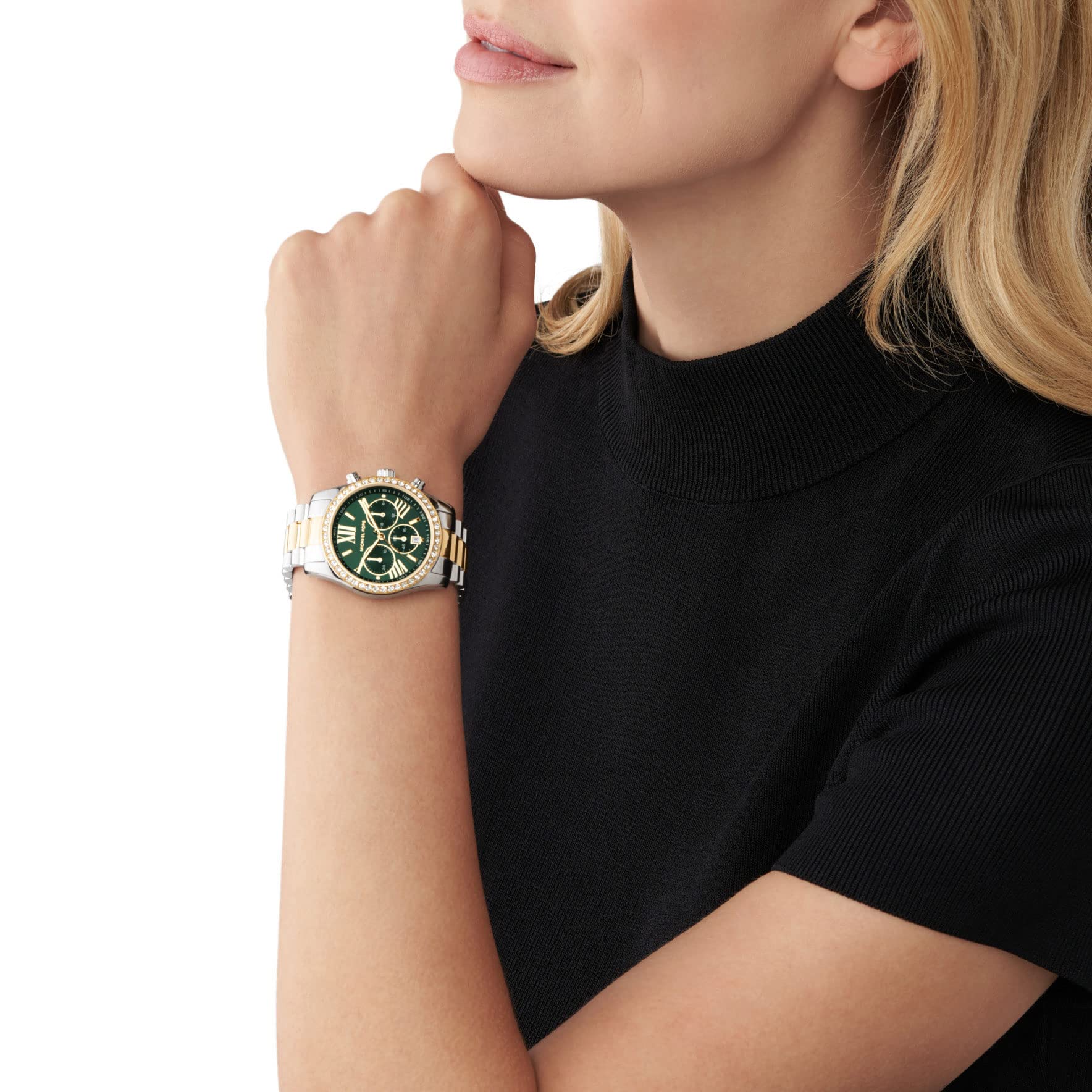 Michael Kors Lexington Watch for Women, Quartz Chronograph Movement with Stainless Steel Strap