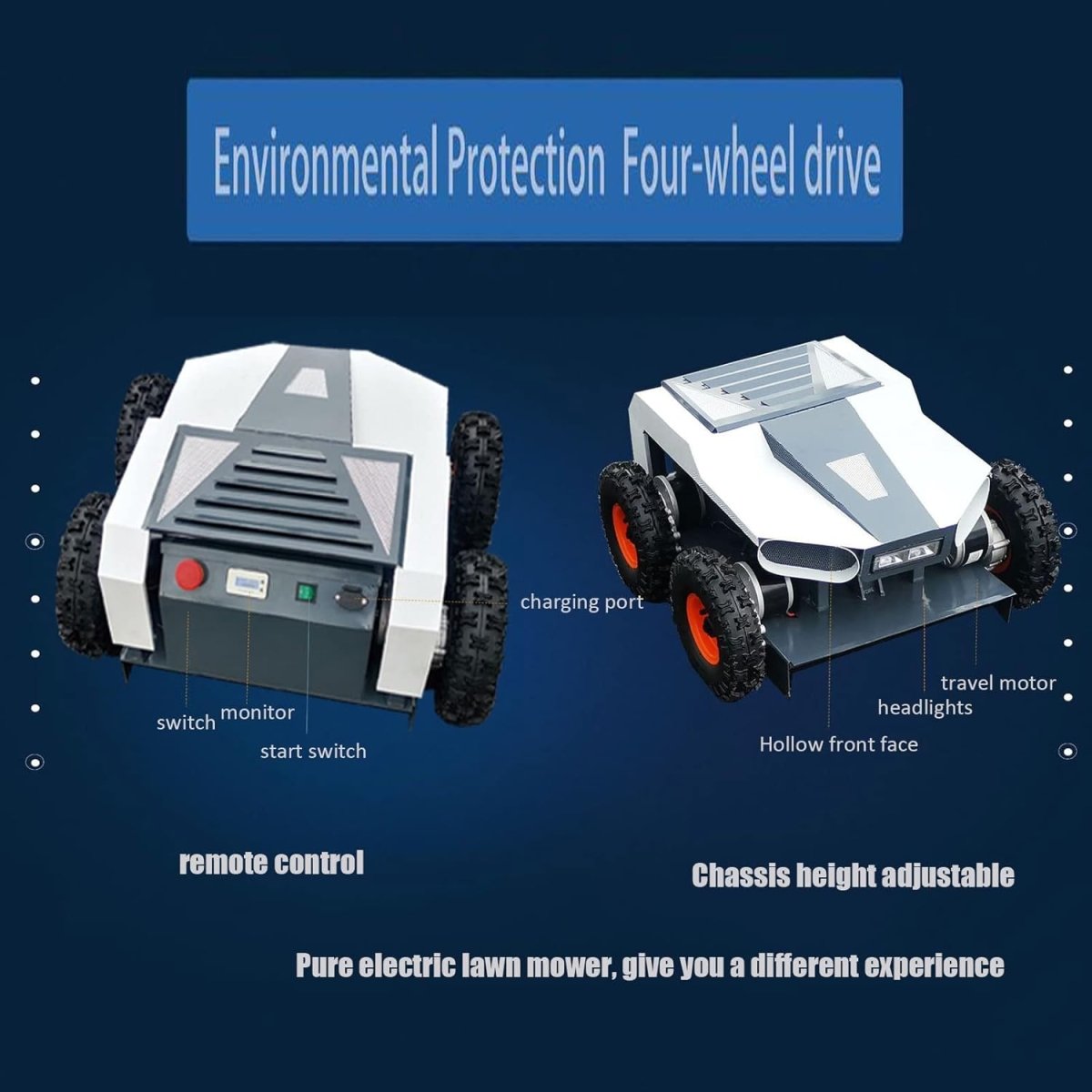 Robotic Lawn Mower - Cuts Up to 150 sq m, Remote Control grass cutting machine for Garden