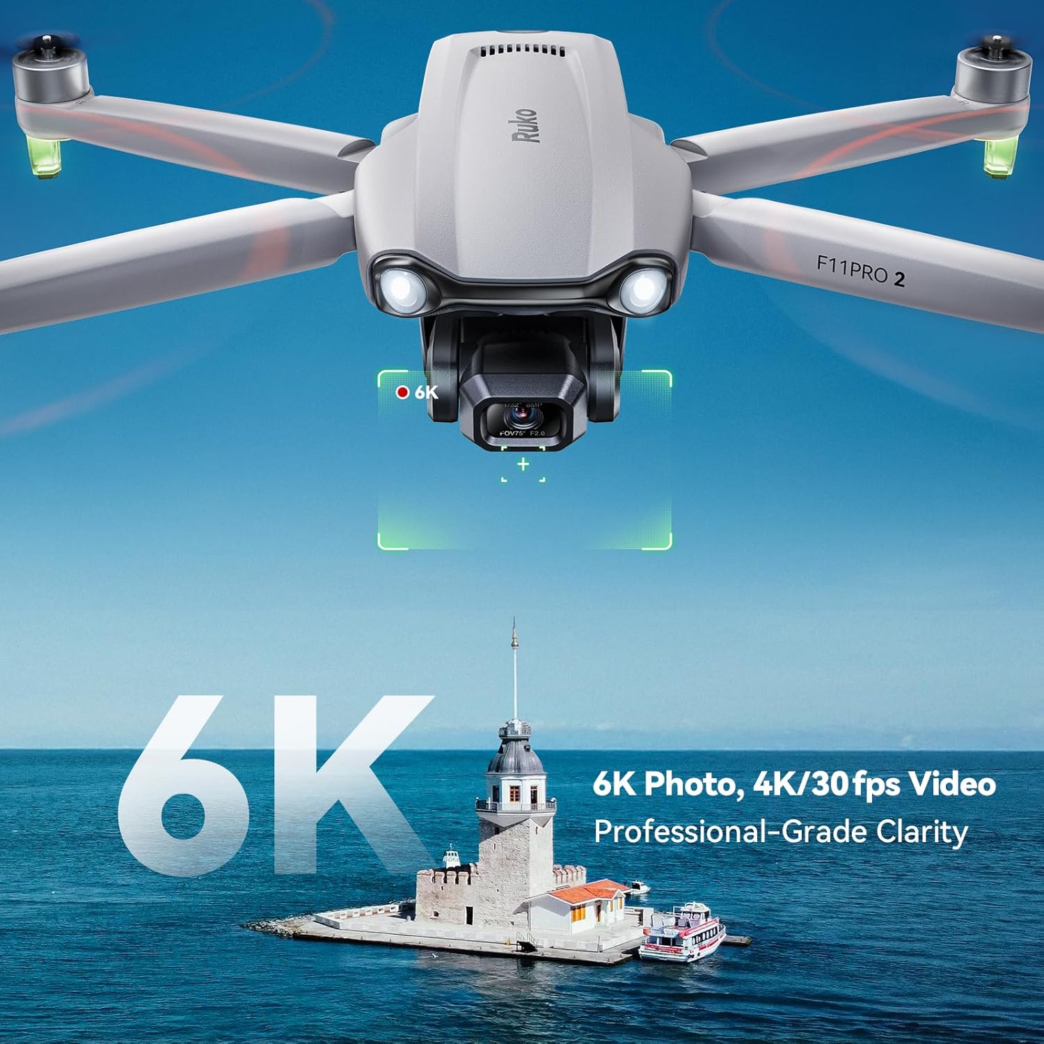 Ruko F11PRO 2 Drones with Camera 4k Professional, 3 - Axis Gimbal Drone, Drone with Camera 4K/30fps Video 6K Image, 10000FT