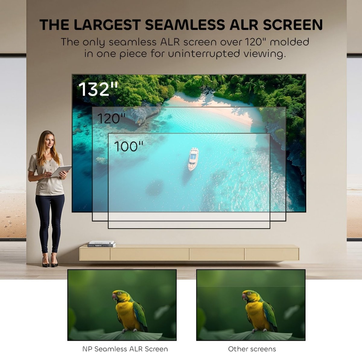 Screen Projector 132" Active 3D and 4K - Arythmos Ena