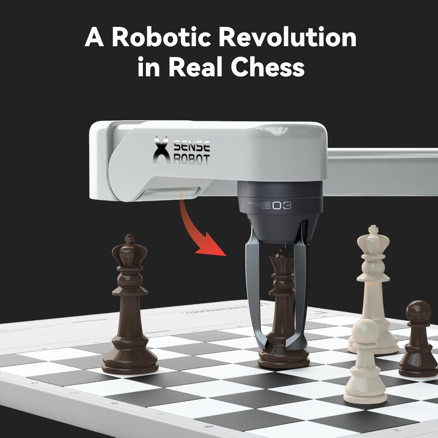 Sense Robot AI Chess Robot with Robotic Arm – 25 AI Levels, 1200+ Exercises,